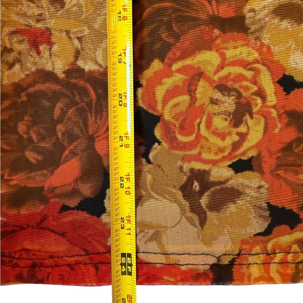 Jane + Delancey Floral Print Mock Turtleneck Mesh Long Sleeve Fall Size Small - Picture 6 of 11